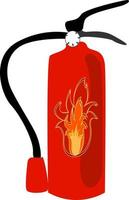 Fire extinguisher, illustration, vector on white background.