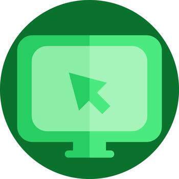 Mouse cursor on a monitor, illustration, vector on a white background.