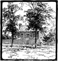 Birthplace of General Ulysses S. Grant vintage illustration. vector