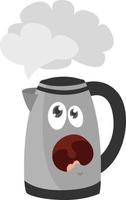 Boiling kettle, illustration, vector on white background