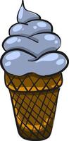 Purple ice cream in a cone,illustration,vector on white background vector