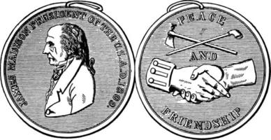 Medal to Black Partridge, vintage illustration.