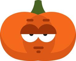 Serious pumpkin, illustration, vector on a white background.