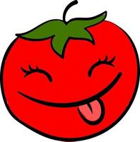 Happy tomato, illustration, vector on white background