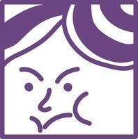 Angry emotion face, illustration, vector on a white background.