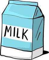 Carton of milk, illustration, vector on white background