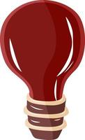 Red lighting bulb, illustration, vector on white background.
