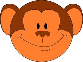 Happy monkey, illustration, vector on white background.