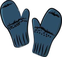 Blue mittens, illustration, vector on white background.