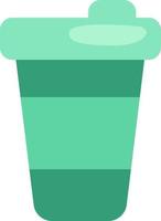 Green coffee cup, illustration, vector on a white background.