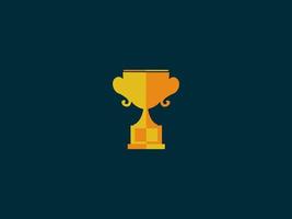 Trophy, illustration, vector on white background.