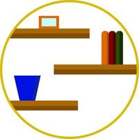 Round shape shelf, illustration, vector on white background.