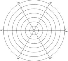 Polar Grid In Degrees With Radius 7, vintage illustration vector