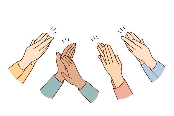 Applause of group of people. Hands clap. Congratulations, cheering,  thanksgiving, thanks. Flat style cartoon illustration vector 5610769 Vector  Art at Vecteezy