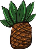 Big pineapple, illustration, vector on white background.