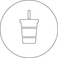 Cold drink in a plastic cup, illustration, vector on white background.