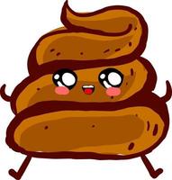 Cute poop, illustration, vector on white background.