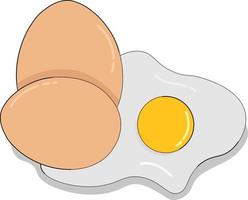 Two eggs, illustration, vector on white background