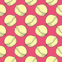White walnut, seamless pattern on pink background. vector