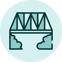 Bridge on the river, illustration, vector on a white background.