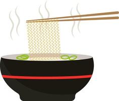 Noodle soup ,illustration, vector on white background.