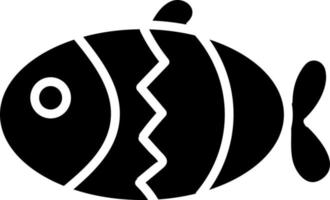 Black fish with striped lines, illustration, vector on white background.