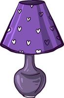 Purple table lamp ,illustration, vector on white background