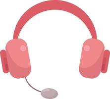 Pink headphones, illustration, vector on white background