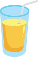 Glass of juice ,illustration, vector on white background.