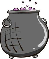 Witch pot ,illustration, vector on white background