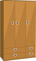 Wooden wardrobe, illustration, vector on white background