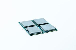 Computer processor CPU  Central processing unit microchip  isolated on white background photo