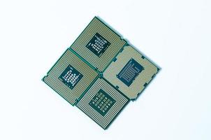 Computer processor CPU  Central processing unit microchip  isolated on white background photo