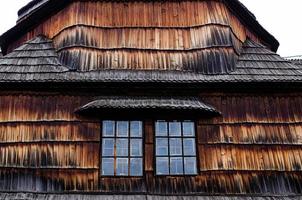 Window with wooden shutters photo