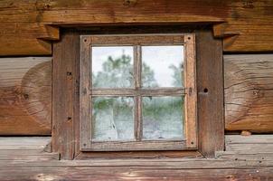 Window with wooden shutters photo