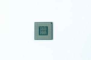 Computer processor CPU  Central processing unit microchip  isolated on white background photo