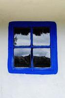 Window with wooden shutters photo