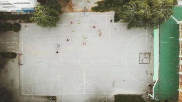 Aerial View Of A Streetball Basketball Match video