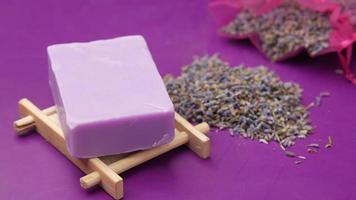 Dried herbs and a lavender soap bar video