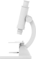 White microscope. 3D rendering. PNG Icon on transparent background