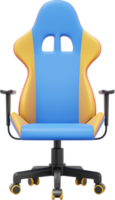 Multicolored gaming armchair. 3d rendering. PNG icon on transparent background.