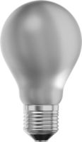 Realistic white light bulb. 3D rendering. PNG Icon on transparent background