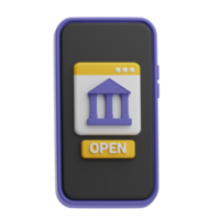 crédit et prêt, objet banque en ligne illustration 3d png