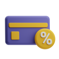crédito e empréstimo, ilustração de compras de objeto 3d png