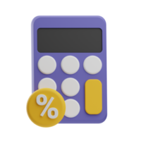crédito y préstamo, ilustración de calculadora de objetos 3d png
