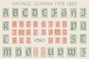 Vintage Typeface, Font, Alphabet Capitals. For labels and different type designs. From German type foundry Genzsch and Heyse founded in 1833.