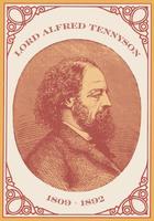 grabado antiguo de lord alfred tennyson, poeta inglés y poeta laureado. vector
