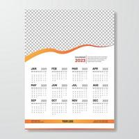 diseño de plantilla de calendario de pared vertical de año nuevo 2023 con estilo creativo vector