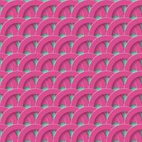 Pink circles seamless pattern. Paper cut out style. Vector illustration.