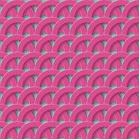 Pink circles seamless pattern. Paper cut out style. Vector illustration.